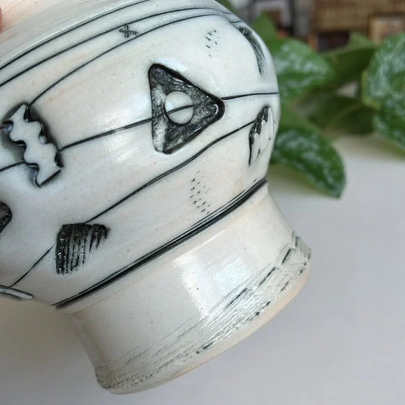 Handmade Pottery Vase Abstract Shapes Husby - Picture 9 of 12